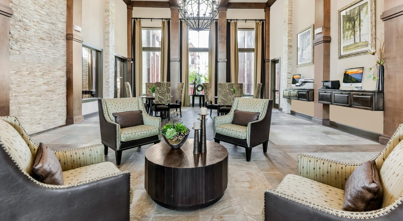 Take advantage of all Yorktown Crossing has to offer beautiful clubroom with chandelier